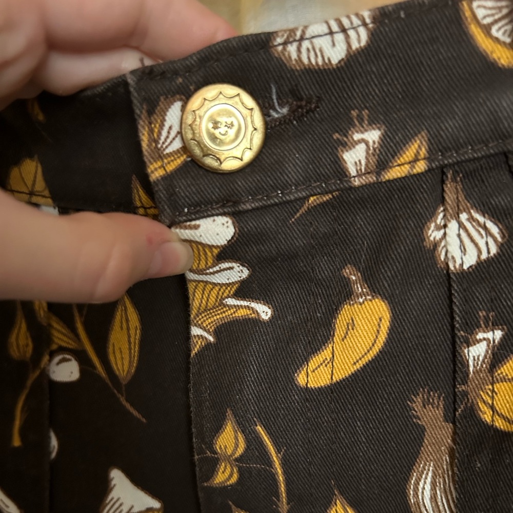 BIG BUD PRESS work pants w/ mushroom, garlic & daisies deadstock *size S - Picture 7 of 10